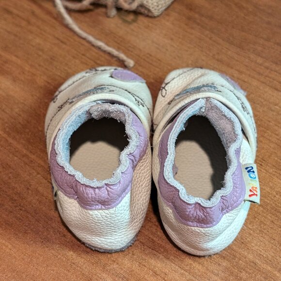 YALION Baby Soft Leather Suede Sole Infant Crib Moccasins 0-6 months - Picture 4 of 6